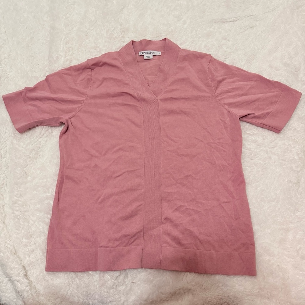 Pendleton Short-Sleeve Open Cardigan - Rose Pink